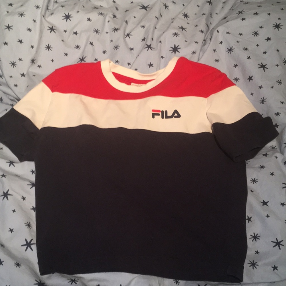 Fila red white and blue crop